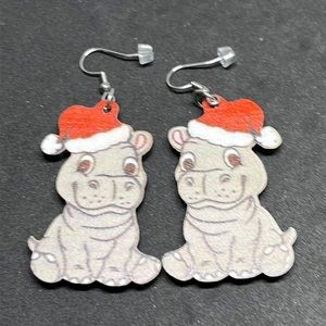 Earrings Christmas Hippo‎